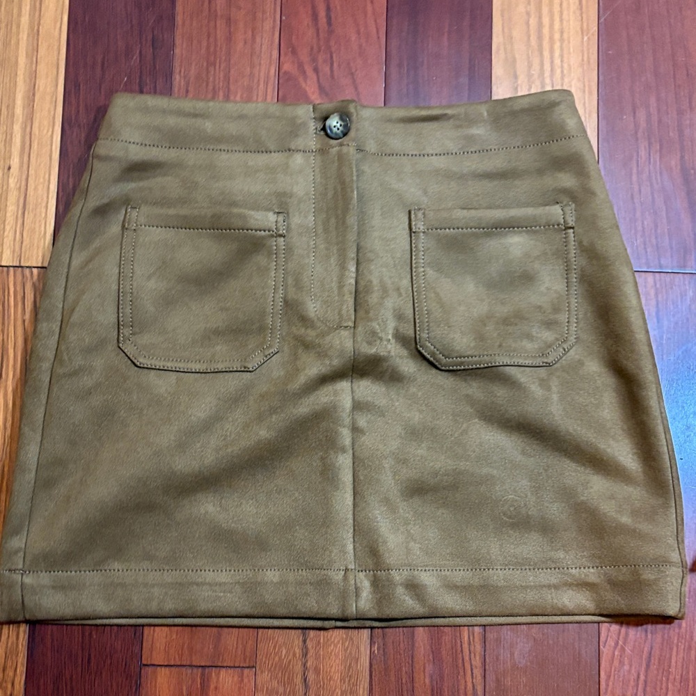LOFT Brown Mini Skirt with Pockets